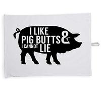 Hippowarehouse I like pig butts and I cannot lie Tea Towel Eco Printed Dish Cloth Kitchen accessory 50cmx70cm 100% Cotton