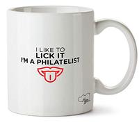 Hippowarehouse I Like to Lick it I'm a Philatelist Printed Mug Cup Ceramic 10oz
