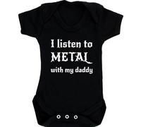 Hippowarehouse I listen to metal with my daddy baby vest bodysuit (short sleeve) boys girls