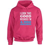 Hippowarehouse I Look This Good Because I'm A Dog Groomer Unisex Hoodie Hooded top (Specific Size Guide in Description) Fuchsia Pink