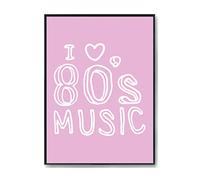 Hippowarehouse I love 80's music Printed Poster A1 Wall Art Design Classroom Room Gym Office Décor