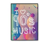 Hippowarehouse I love 90's music Printed Poster A2 Wall Art Design Classroom Room Gym Office Décor