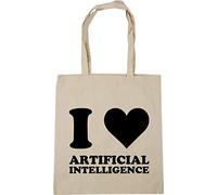 Hippowarehouse I love artificial intelligence Tote Shopping Gym Beach Bag 42cm x38cm, 10 litres