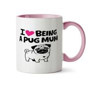 Hippowarehouse I Love Being a Pug Mum for Dog Mummy Printed Mug Various Colour Options Ceramic Cup Kitchenware 11oz