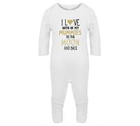 Hippowarehouse I Love Both My Mummies to The Moon and Back Baby Romper all in one piece unisex