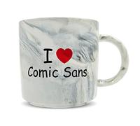 Hippowarehouse I Love Comic sans Printed Mug Various Colour Options Ceramic Cup Kitchenware 11oz