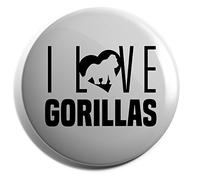 Hippowarehouse I Love Gorillas Badge Various Sizes 38mm 50mm 75mm