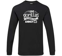 Hippowarehouse I Love Gorillas It's People That Annoy Me Unisex Long Sleeve t-Shirt Black