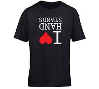 Hippowarehouse I Love Handstands (Printed Upside Down) Kids Short Sleeve t-Shirt Black