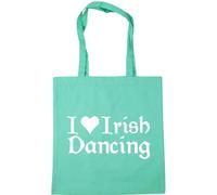Hippowarehouse I Love Irish Dancing Tote Shopping Gym Beach Bag 42cm x38cm, 10 litres