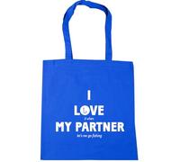 Hippowarehouse I Love It When My Partner Let's Me Go Fishing Tote Shopping Gym Beach Bag 42cm x38cm, 10 litres