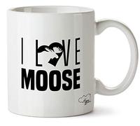 Hippowarehouse I Love Moose Printed Mug Cup Ceramic 10oz