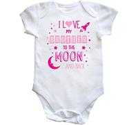 Hippowarehouse I Love My Brother to The Moon and Back (Pink) Baby Vest Bodysuit (Short Sleeve) Boys Girls