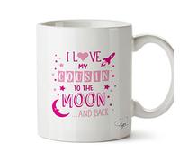 Hippowarehouse I Love My Cousin to The Moon and Back (Pink) Printed Mug Cup Ceramic 10oz