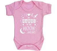 Hippowarehouse I Love My Daddy to The Moon and Back (Pink) Baby Vest Bodysuit (Short Sleeve) Boys Girls