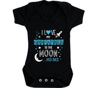 Hippowarehouse I Love My Godfather to the Moon and Back (Blue) baby vest bodysuit (short sleeve) boys girls