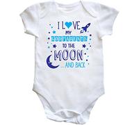Hippowarehouse I Love My Godparents to the Moon and Back (Blue) baby vest bodysuit (short sleeve) boys girls