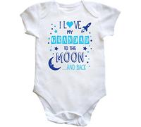 Hippowarehouse I Love My Grandad to The Moon and Back (Blue) Baby Vest Bodysuit (Short Sleeve) Boys Girls
