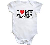 Hippowarehouse I Love My Grandma Baby Vest Bodysuit (Short Sleeve) Boys Girls White