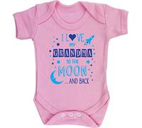 Hippowarehouse I Love My Grandma to The Moon and Back (Blue) Baby Vest Bodysuit (Short Sleeve) Boys Girls