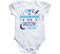 Hippowarehouse I Love My Grandparents to the Moon and Back (Blue) baby vest bodysuit (short sleeve) boys girls