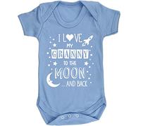 Hippowarehouse I Love My Granny to the Moon and Back (Blue) baby vest bodysuit (short sleeve) boys girls
