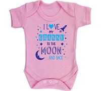 Hippowarehouse I Love My Granny to the Moon and Back (Blue) baby vest bodysuit (short sleeve) boys girls