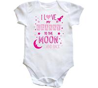 Hippowarehouse I Love My Granny to the Moon and Back (Pink) baby vest bodysuit (short sleeve) boys girls
