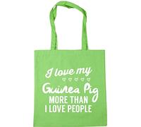 Hippowarehouse I love my guinea pig more than I love people Tote Shopping Gym Beach Bag 42cm x38cm, 10 litres