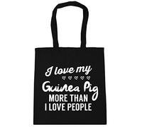 Hippowarehouse I love my guinea pig more than I love people Tote Shopping Gym Beach Bag 42cm x38cm, 10 litres