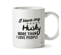 Hippowarehouse I Love My Husky More Than I Love People Printed Mug Cup Ceramic 10oz