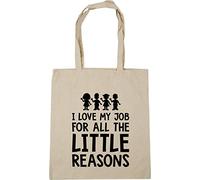 Hippowarehouse I love my job for all the little reasons - Teacher Tote Shopping Gym Beach Bag 42cm x38cm, 10 litres