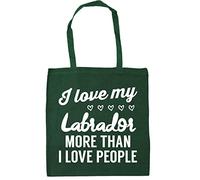 Hippowarehouse I love my Labrador more than I love people Tote Shopping Gym Beach Bag 42cm x38cm, 10 litres