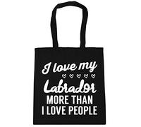 Hippowarehouse I love my Labrador more than I love people Tote Shopping Gym Beach Bag 42cm x38cm, 10 litres