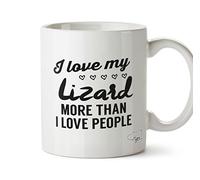 Hippowarehouse I Love My Lizard More Than I Love People Printed Mug Cup Ceramic 10oz