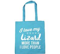 Hippowarehouse I love my lizard more than I love people Tote Shopping Gym Beach Bag 42cm x38cm, 10 litres