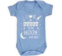 Hippowarehouse I Love My Nanna to the Moon and Back (Blue) baby vest bodysuit (short sleeve) boys girls