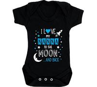Hippowarehouse I Love My Nanna to the Moon and Back (Blue) baby vest bodysuit (short sleeve) boys girls
