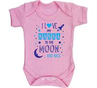 Hippowarehouse I Love My Nanna to the Moon and Back (Blue) baby vest bodysuit (short sleeve) boys girls
