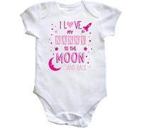 Hippowarehouse I Love My Nanny to the Moon and Back (Pink) baby vest bodysuit (short sleeve) boys girls