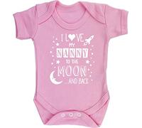 Hippowarehouse I Love My Nanny to the Moon and Back (Pink) baby vest bodysuit (short sleeve) boys girls