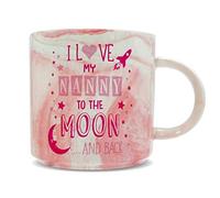 Hippowarehouse I Love My Nanny to The Moon and Back (Pink) Printed Mug Various Colour Options Ceramic Cup Kitchenware 11oz