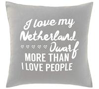 Hippowarehouse I love my netherland dwarf rabbit more than I love people Printed bedroom accessory cushion cover case 41x41cm