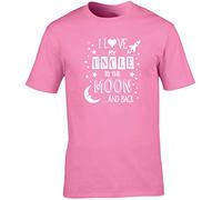 Hippowarehouse I Love My Uncle to The Moon and Back (Pink) Unisex Short Sleeve t-Shirt (Specific Size Guide in Description)