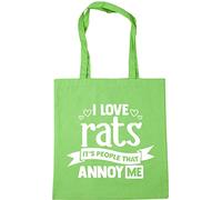 Hippowarehouse I Love Rats It's People That Annoy Me Tote Shopping Gym Beach Bag 42cm x38cm, 10 litres