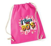 Hippowarehouse I Love The 80's Disco Drawstring Cotton School Gym Bag 37cm x 46cm, 12 litres