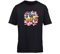 Hippowarehouse I Love The 80's Disco Kids Children's Short Sleeve t-Shirt Black