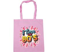 Hippowarehouse I Love The 80's Disco Tote Shopping Gym Beach Bag 42cm x38cm, 10 litres