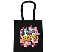 Hippowarehouse I Love The 80's Disco Tote Shopping Gym Beach Bag 42cm x38cm, 10 litres