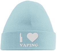 Hippowarehouse I Love Vaping Embroidered Beanie Hat Blue with White Stitch